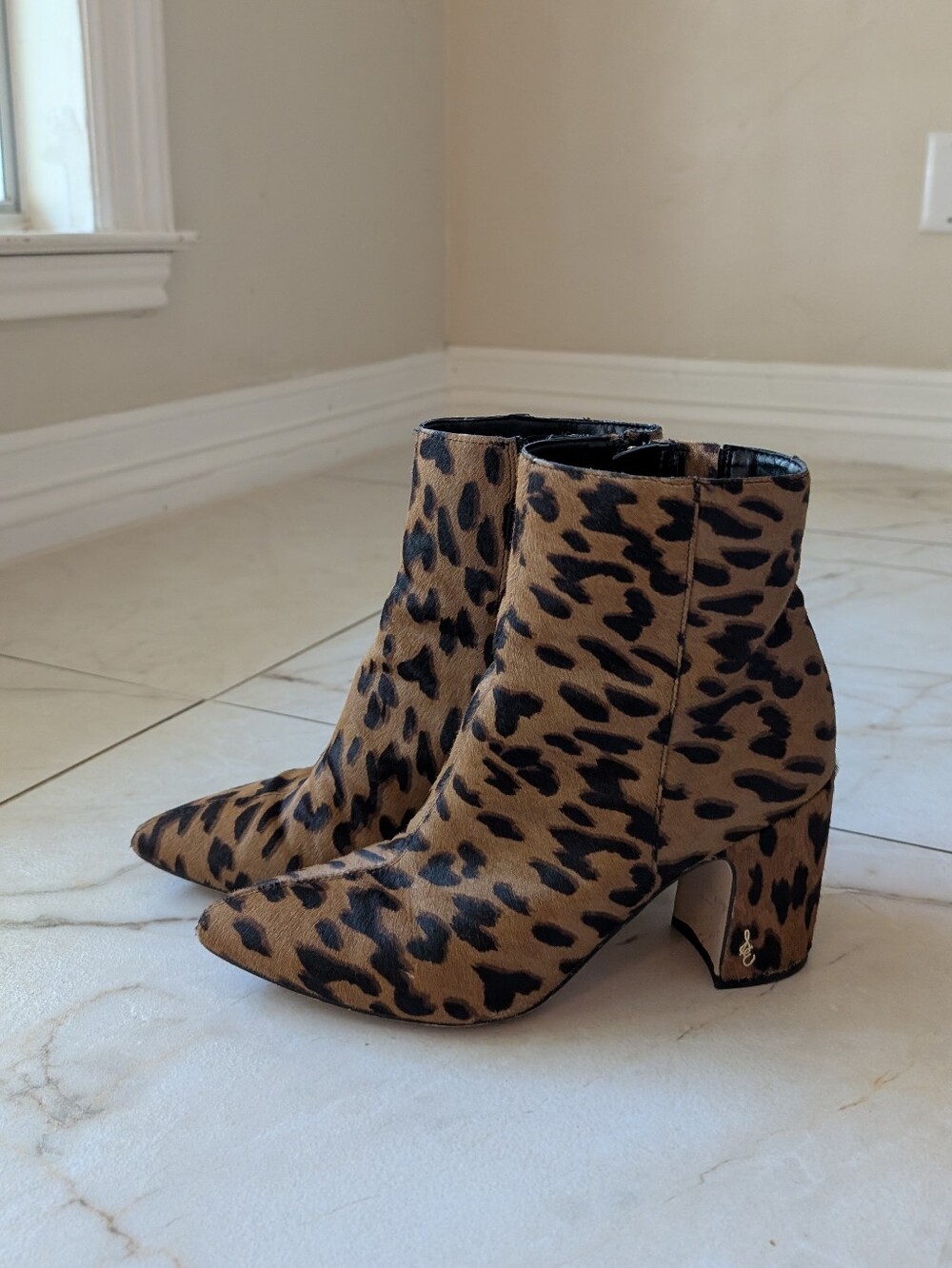 Sam Edelman | Leopard Print Ankle Boots in Brown and Black